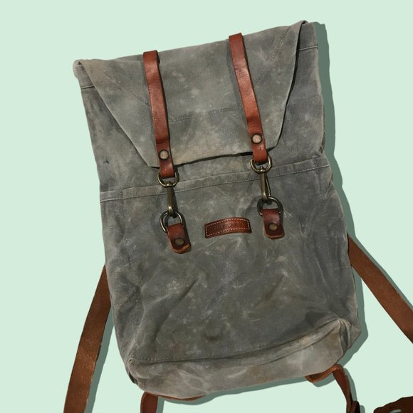 “The Scout” Backpack by Bradley Mountain waxed canvas and leather hiking pack - Picture 2 of 16